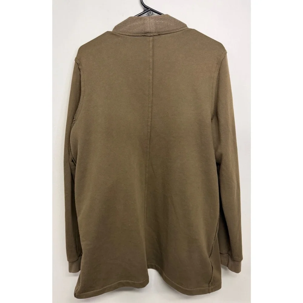 POL Clothing Women Olive Green Open Front Shawl Collar Cardigan Size Medium‎